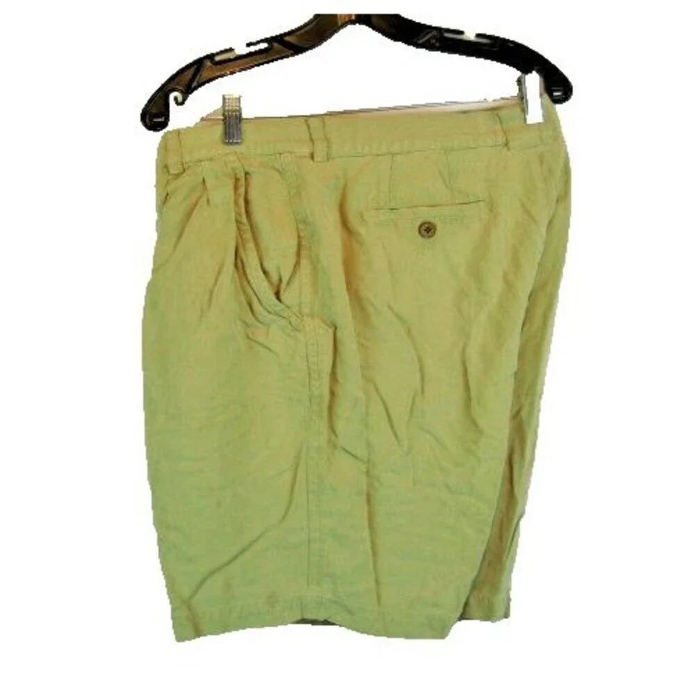 Mens Tommy Bahama Herringbone Weave 100% Silk Shorts Khaki sz 36